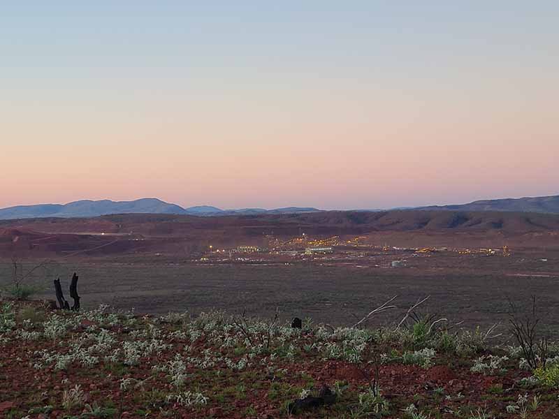 Minaroo minesite in Karijini, from Mount Bruce lookout.