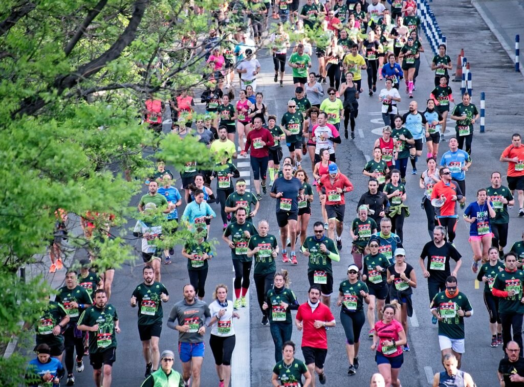 Large group of marathon runners in Perth WA