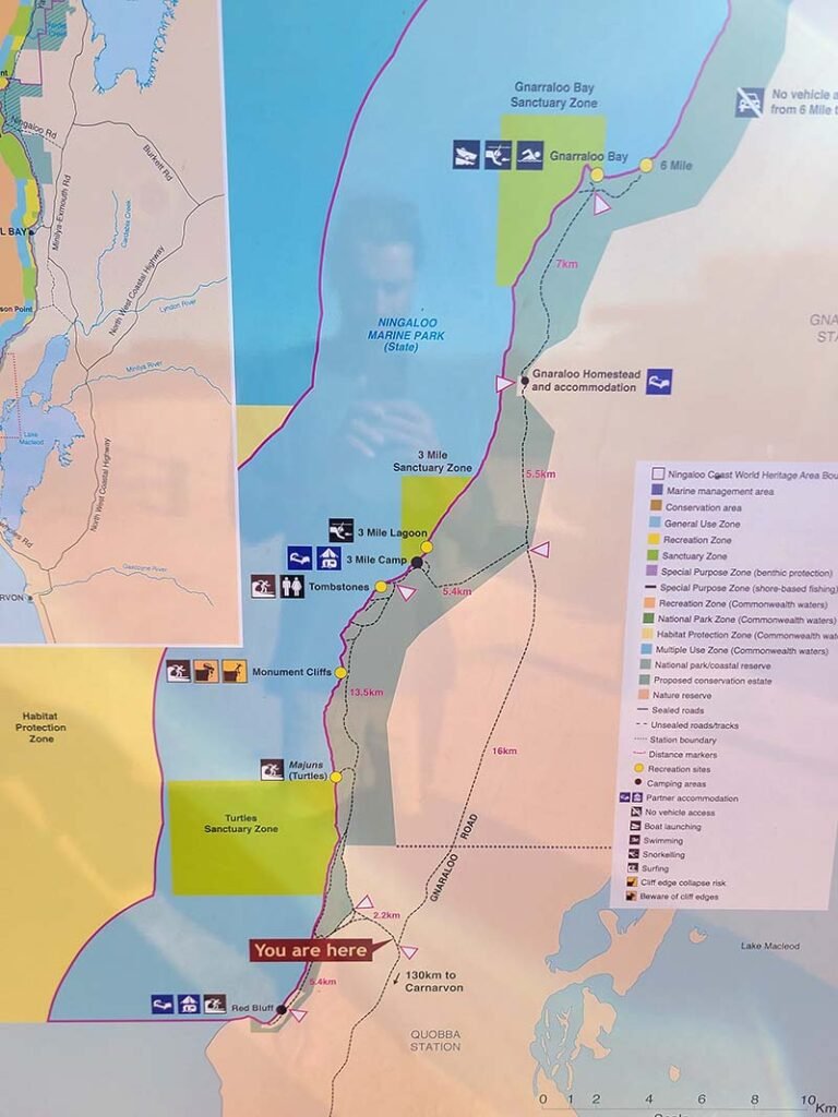 Map of 4WD trails at Red Bluff campground