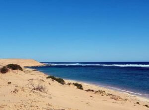 Photo of coastline along Red Bluff in WA, taken from 4WD.