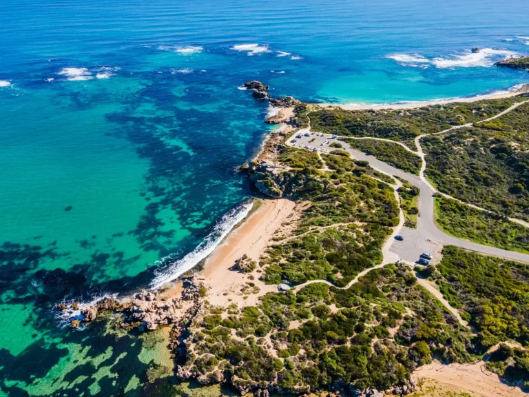 Aerial view of Point Peron (Cape Peron) in Rockingham West Australia.